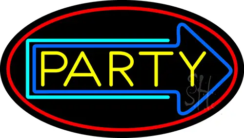 Party With Arrow 3 LED Neon Sign