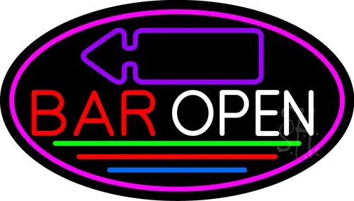 Bar Open With Arrow LED Neon Sign