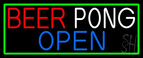 Beer Pong Open LED Neon Sign