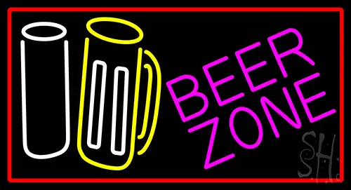 Beer Zone With Beer Mug LED Neon Sign