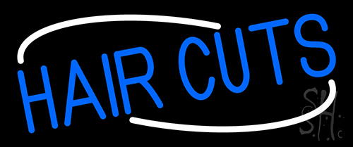 Blue Hair Cuts LED Neon Sign