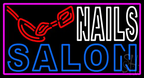 Double Stroke Nail Salon Logo LED Neon Sign