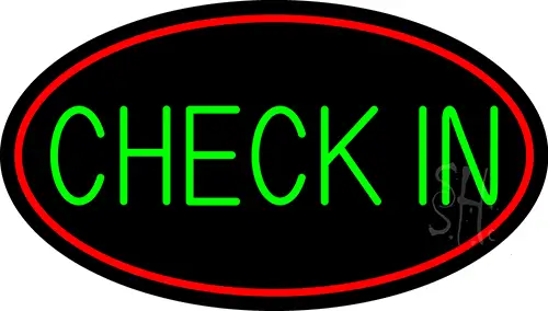 Green Check In LED Neon Sign