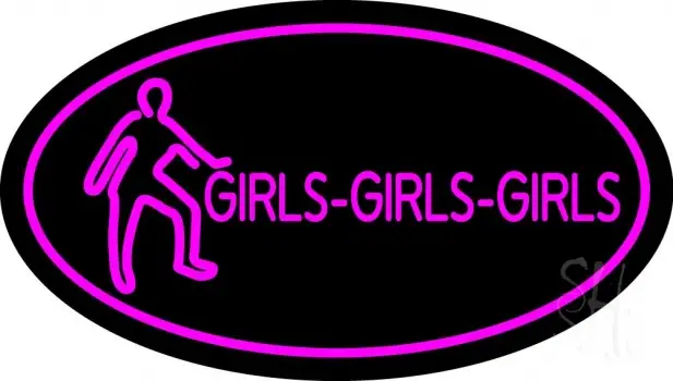 Pink Girls Girls Girls LED Neon Sign