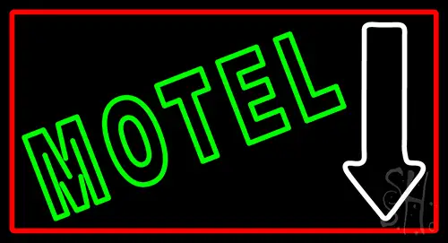 Motel With Down Arrow LED Neon Sign