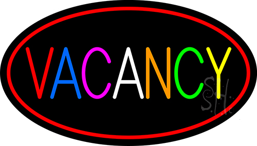 Multi Colored Vacancy With Red Border LED Neon Sign