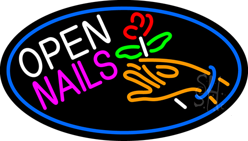 Nails Open Logo LED Neon Sign