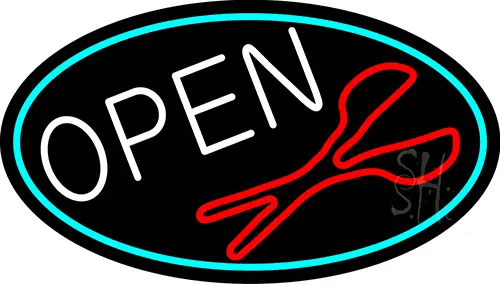 Open With Scissor Logo LED Neon Sign