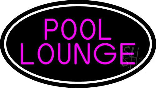 Pool Lounge Oval With White Border LED Neon Sign