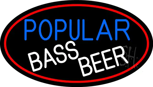 Popular Bass Beer Oval With Red Border LED Neon Sign