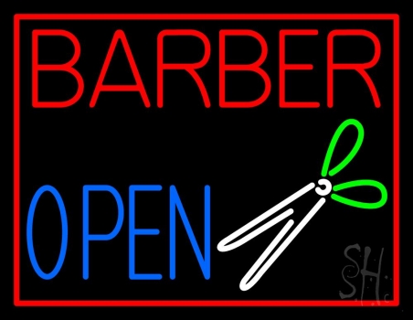 Barber Open LED Neon Sign