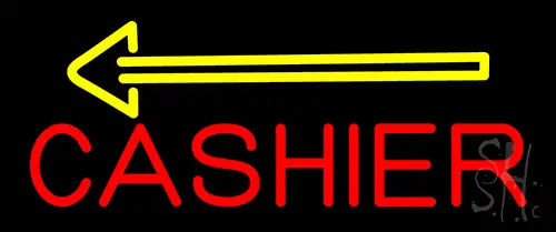 Red Cahier With Yellow Arrow LED Neon Sign