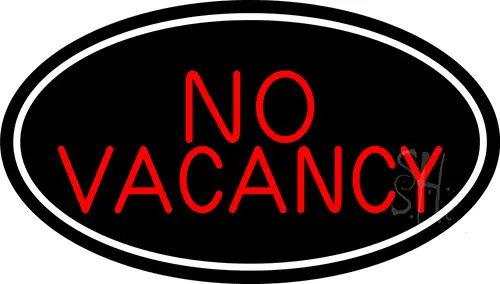 Red No Vacancy With White Border LED Neon Sign