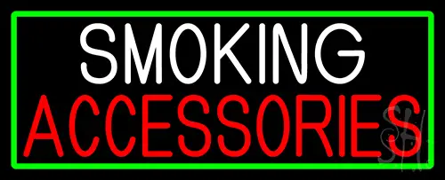 Smoking Accessories With Green Border LED Neon Sign
