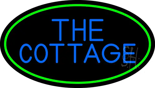 The Cottage With Green Border LED Neon Sign