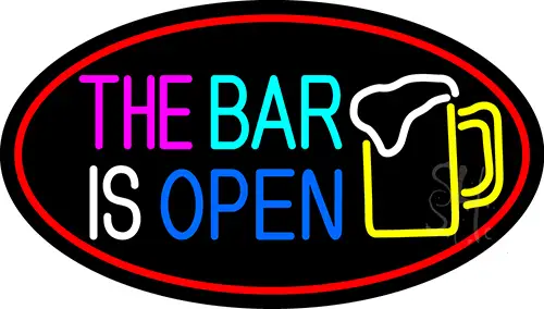 This Bar Is Open With Beer Mug LED Neon Sign