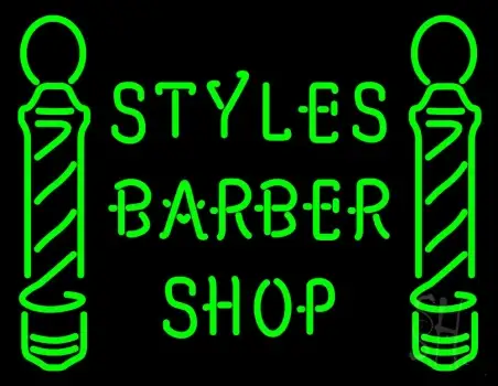 Green Styles Barber Shop LED Neon Sign