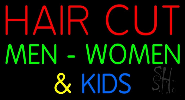 Haircut Men Women And Kids LED Neon Sign