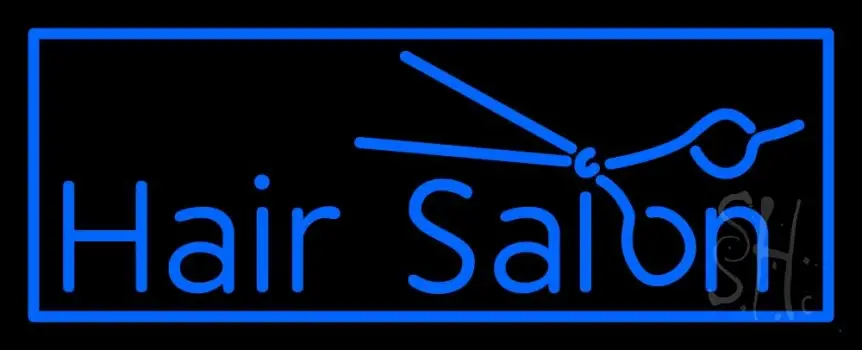 Blue Hair Salon Logo LED Neon Sign
