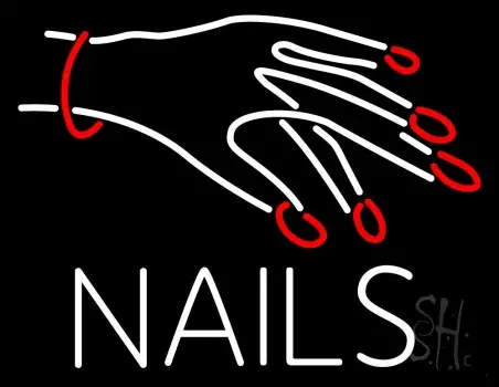 Nails With Hand Logo LED Neon Sign