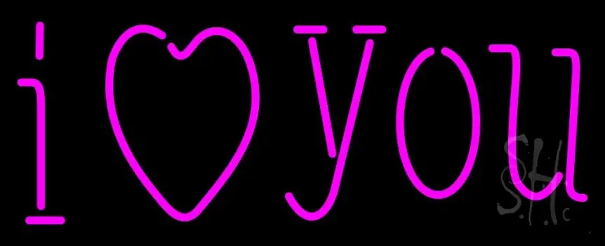 Pink I Love You LED Neon Sign