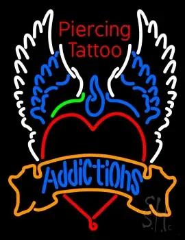 Piercing Tattoo Addiction Logo LED Neon Sign