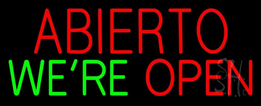 Abierto We Are Open LED Neon Sign