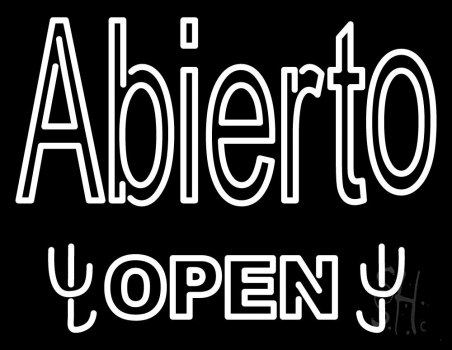 Double Stroke Abierto Open LED Neon Sign