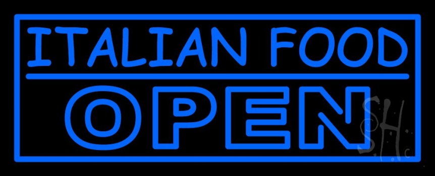 Blue Italian Food Open LED Neon Sign