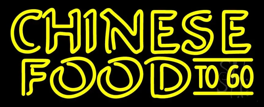 Yellow Chinese Food To Go LED Neon Sign