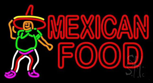 Mexican Food Man Logo LED Neon Sign