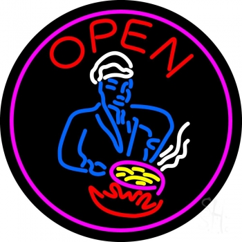 Open Chinese Chef Logo LED Neon Sign