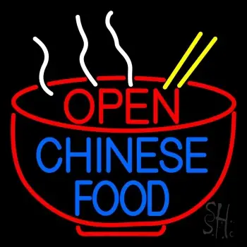 Open Chinese Food In Bowl LED Neon Sign