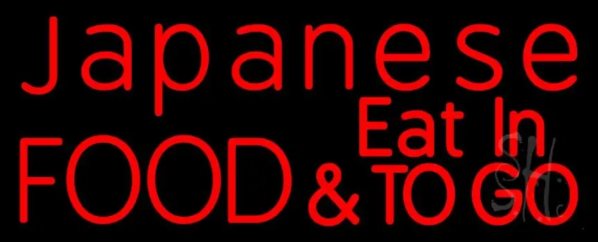 Red Japanese Food And Eat In To Go LED Neon Sign