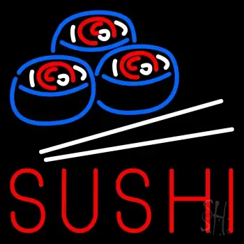 Red Sushi With Sushi Logo LED Neon Sign