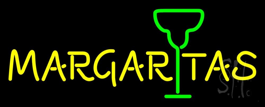 Margaritas With Wine Glass LED Neon Sign
