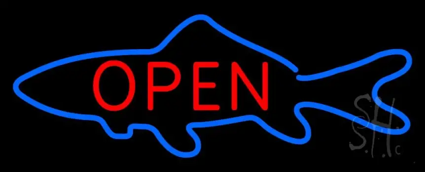 Open Inside Fish Logo LED Neon Sign