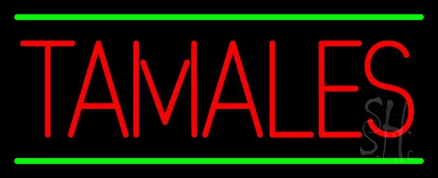 Red Tamales Green Lines LED Neon Sign