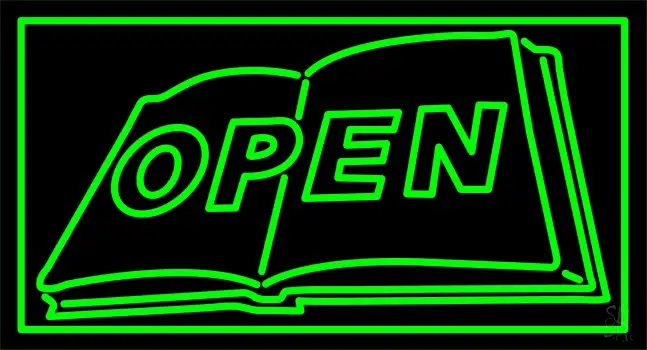 Book Open Logo LED Neon Sign
