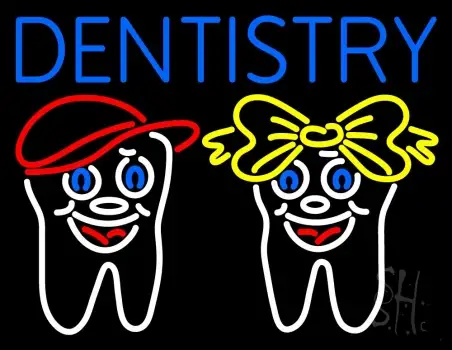 Dentistry With Teeth Logo LED Neon Sign