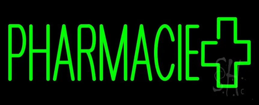 Green Pharmacie Logo LED Neon Sign