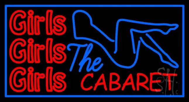 Girls Girls Girls The Cabaret Girl Logo LED Neon Sign