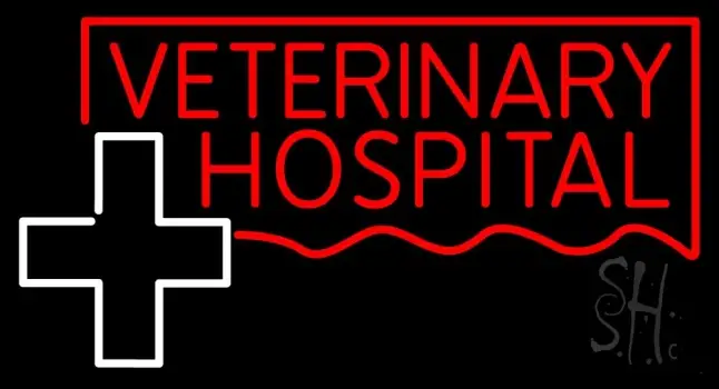 Veterinary Hospital With Plus Logo LED Neon Sign
