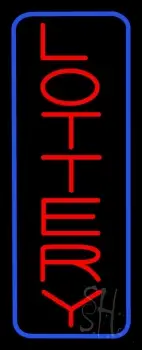 Vertical Red Lottery Blue Border LED Neon Sign