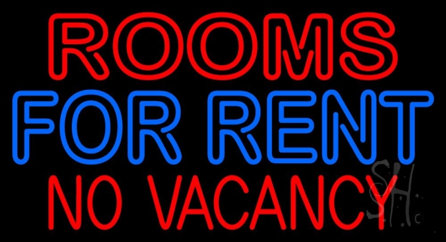 Double Stroke Rooms For Rent LED Neon Sign