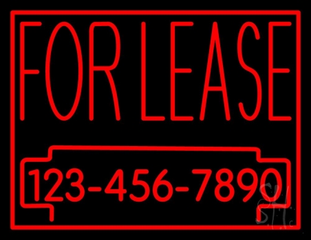 For Lease With Phone Number LED Neon Sign