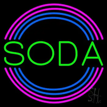 Round Green Soda LED Neon Sign