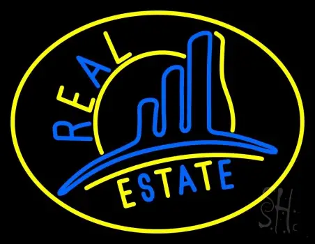 Real Estate With Logo 4 LED Neon Sign