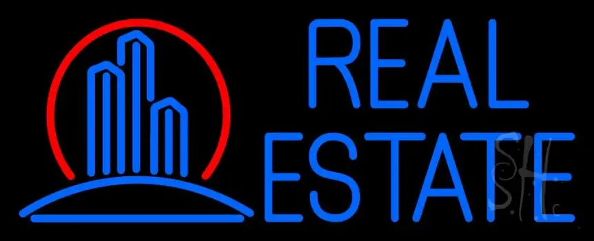 Real Estate Building Logo 1 LED Neon Sign