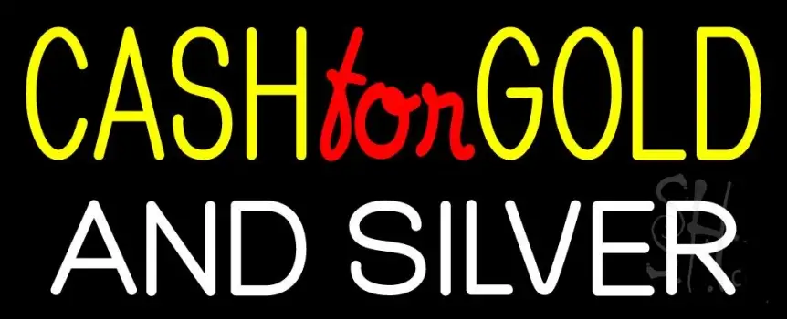 Cash For Gold And Silver 1 LED Neon Sign